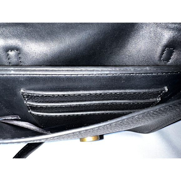 MELROSE And MARKET Purse Black Pebbled Leather Flap Closure Crossbody Bag - Picture 9 of 9